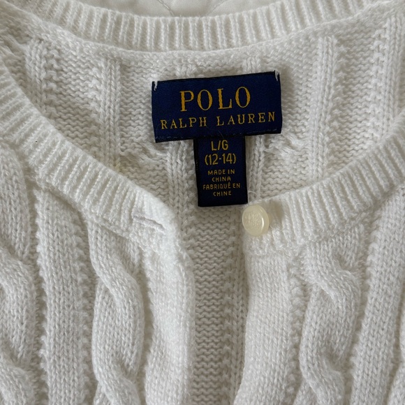 Polo Ralph Lauren Girls Cable Knit Cardigan – 100% Cotton - Picture 6 of 12